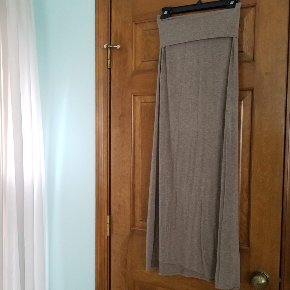 Heathered Brown Maxi-Skirt